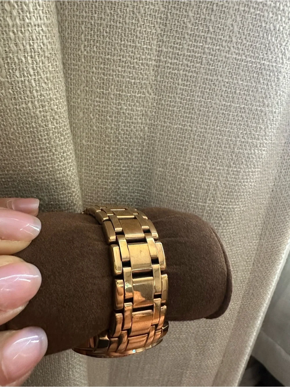 Michael Kors Rose Gold Crystal Bezel Chronograph Bracelet Watch